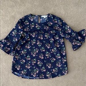 DownEast Navy Floral Top